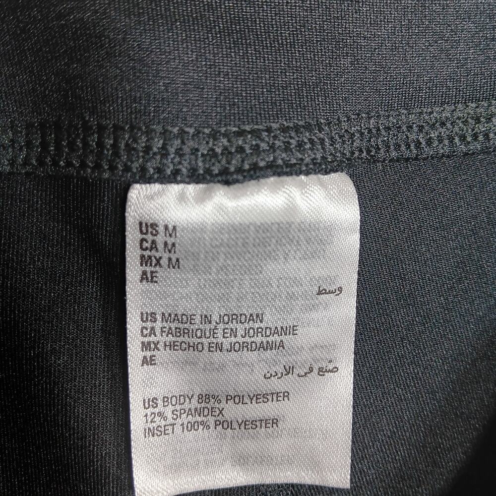 Ideology Capri Leggings Size M Black Green Neon Panels on Sides Waistband Pocket - Picture 6 of 9